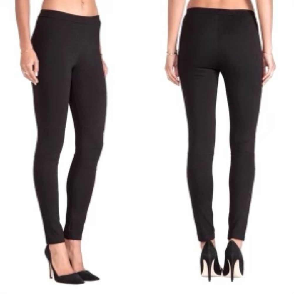 NWOT Sanctuary Anthropologie faux suede detailed moto black leggings S